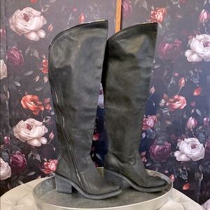 FREE PEOPLE Jeffrey Campbell Gunnar Black Knee-High Women's Boots